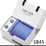 Cravates de marque 100 % soie, coffret cadeau, bureau, homme, classique, fête, mariage, rayées, 7,5 cm, soie, mariage, motif floral, cravate, mouchoir