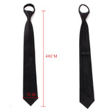 Cravate étroite noire pour hommes et femmes, cravate en polyester à fermeture éclair, cravate classique pour mariage, cravate fine pour hommes d'affaires