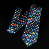 JEMYGINS Cravates de Noël pour hommes 9 cm en soie rouge de bonne qualité, ensemble de pinces à cravate imprimées pour fête, mariage, festival, cadeau