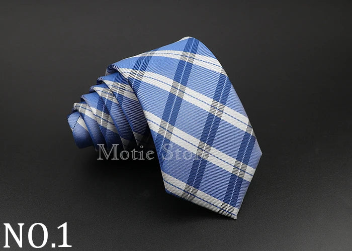 Cravate tissée jacquard pour homme, classique, à carreaux, rayée, en polyester, tendance, pour mariage, affaires, fête, costume, robe, cadeau