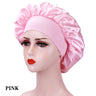 Bonnet de nuit en soie pour femme, noir, rose, violet, avec boucles naturelles bouclées, élastique large et souple, réglable