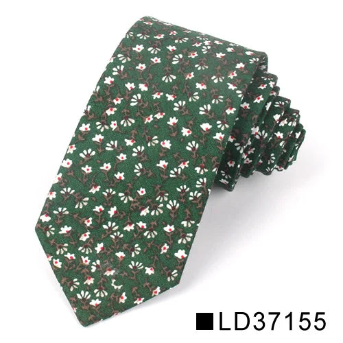 Nouvelle cravate florale pour hommes et femmes, cravate fine en coton pour mariage, cravates décontractées pour hommes, costumes classiques, cravates à imprimé floral