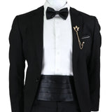 New Fashion Mens Cummerbund Bow Tie Brooch Set Black Red Blue   Waist Seal For Formal Tuxedo Business Suit Dinner Accessories