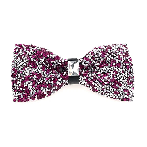 Nœud papillon rose diamant pour homme, nœud papillon strass, accessoire de mariage tendance