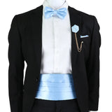 New Fashion Mens Cummerbund Bow Tie Brooch Set Black Red Blue   Waist Seal For Formal Tuxedo Business Suit Dinner Accessories