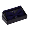 Ensemble de nœuds papillon solides de différentes tailles, haut et bas, nœud papillon uni pour homme, mouchoir, boutons de manchette, coffret cadeau pour hommes, cravates de mode de mariage
