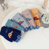 Gants d'hiver tricotés pour enfants de 4 à 8 ans, doux et chauds, motif dessin animé, pour garçons et filles