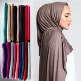 Hijab en jersey de coton modal pour femme, long foulard musulman, châle uni doux, turban, couvre-chef, vêtements islamiques