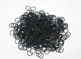 Mini élastiques noirs pour cheveux, 0,6 x 0,9 cm, pour fournitures de bureau, école, maison