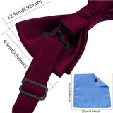 Ensemble de nœuds papillon solides de différentes tailles, haut et bas, nœud papillon uni pour homme, mouchoir, boutons de manchette, coffret cadeau pour hommes, cravates de mode de mariage