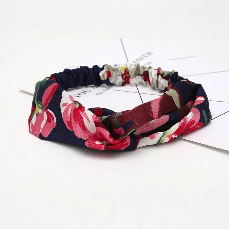 2020 Fashion Bohemian Headband Print Hairbands For Women Girls Vintage Cross Knot Turban Bandanas Headwear Hair Accessories