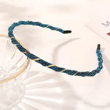 Organza Hairbands For Women Cross Weaving Hair Hoop Bands Korea Fashion Bright Silk Metal Headband Girls Hair Accessories Turban