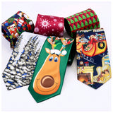 JEMYGINS Cravates de Noël pour hommes 9 cm en soie rouge de bonne qualité, ensemble de pinces à cravate imprimées pour fête, mariage, festival, cadeau
