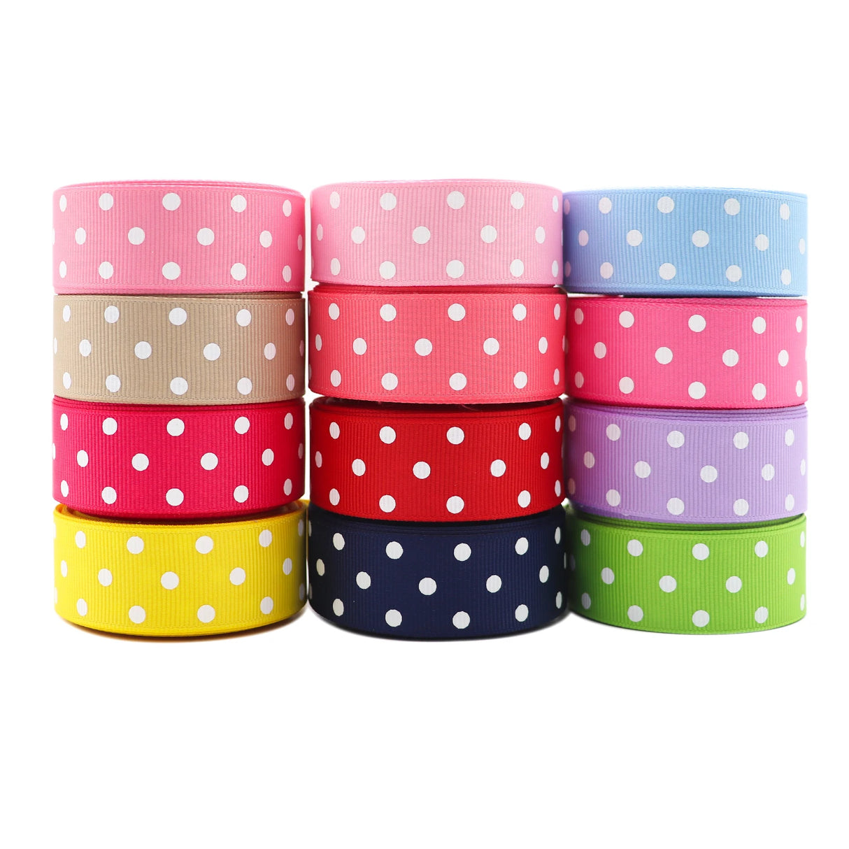 Ruban gros-grain imprimé à pois de 10 mètres, 22 mm, pour nœuds de cheveux DIY YM15113029