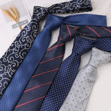 Corbata Hombre corbata 7cm cravates pour hommes de luxe rayures bleues cravate affaires Corbatas Para Hombre Mariage cadeau chemise accessoires