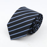 Nouvelle cravate classique à rayures et pois pour homme, jacquard, 7 cm, en polyester, étroite, slim, pour mariage, marié, affaires, costume, chemise, cadeau