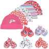Bonnet et moufles pour nouveau-né, bonnet confortable pour fille et garçon, bonnet et gants en coton pour bébé de 0 à 6 mois