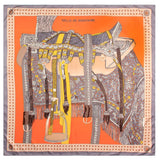Écharpe en soie sergée roulée à la main pour femme, foulard carré imprimé selle, bandana, hijab, 90 cm