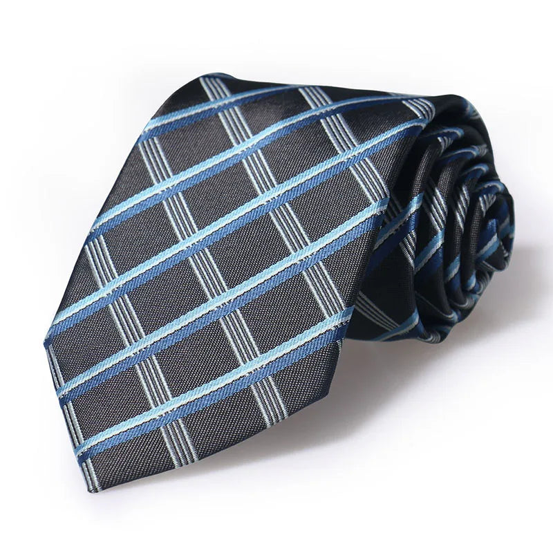 Cravate Huishi 8 cm à pois pour homme, slim, tendance, en polyester et microfibre, à carreaux, pour mariage