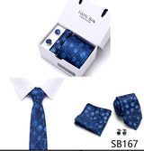 Cravates de marque 100 % soie, coffret cadeau, bureau, homme, classique, fête, mariage, rayées, 7,5 cm, soie, mariage, motif floral, cravate, mouchoir