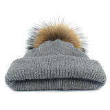 Bonnet écharpe double usage pour femme, bonnet automne-hiver, bonnet à pompon, écharpe couleur pure, fourrure de raton laveur, crâne féminin