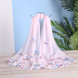 Foulard en mousseline de soie flambant neuf pour femmes, foulards en soie, châles et écharpes à fleurs fines, imprimé hijab, vente en gros, printemps été