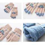 Gants d'hiver tricotés pour enfants de 4 à 8 ans, doux et chauds, motif dessin animé, pour garçons et filles