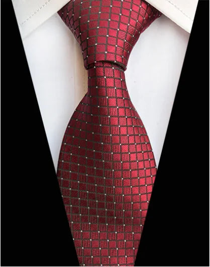 Corbatas de seda tejidas en jacquard con diseño de cachemira a cuadros para hombre, corbatas de 8 cm a rayas para trajes de negocios, bodas y fiestas.
