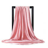 Foulard carré en soie de haute qualité 90 x 90 cm pour femme, châle uni, pour le bureau, pour les cheveux, pour le cou, pour musulmane, en Inde