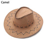 Western Cowboy Hat for Men Women Kids Fedora Outdoor Wide Brim Faux Leather Summer Wide Brim Beach Travel Cap Black White Pink