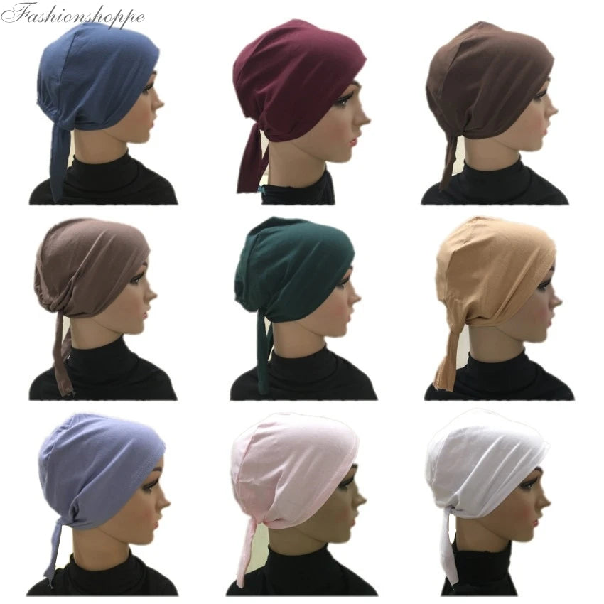 Volle Abdeckung Innere muslimische Baumwolle Hijab Cap Islamische Kopfbedeckung Hut Untertuch Knochen Motorhaube Türkische Schals Muslimische Kopfbedeckung