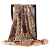 Mode Haar Schal Für Frauen Kopftuch Schwarz Silk Satin Hijab Schals 90cm * 90cm Platz Tücher Halstuch Schals Für damen 2020
