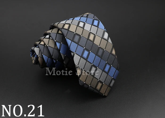 Cravate tissée jacquard pour homme, classique, à carreaux, rayée, en polyester, tendance, pour mariage, affaires, fête, costume, robe, cadeau