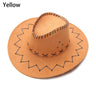 Western Cowboy Hat for Men Women Kids Fedora Outdoor Wide Brim Faux Leather Summer Wide Brim Beach Travel Cap Black White Pink