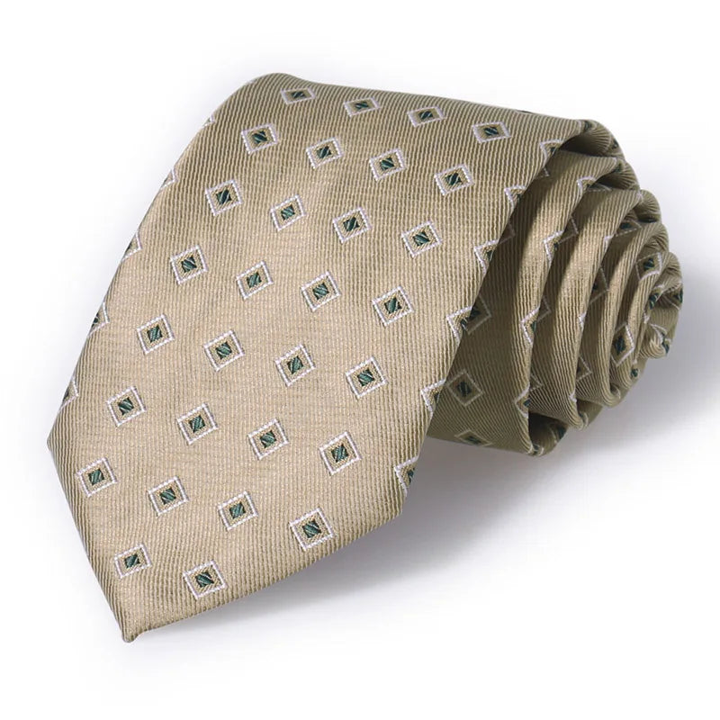 Cravate Huishi 8 cm à pois pour homme, slim, tendance, en polyester et microfibre, à carreaux, pour mariage