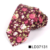 Nouvelle cravate florale pour hommes et femmes, cravate fine en coton pour mariage, cravates décontractées pour hommes, costumes classiques, cravates à imprimé floral