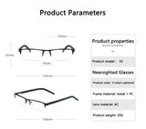 BOYSEEN Titanium alloy Nearsighted Glasses Non spherical 12 Layer Coated Minus lenses Business Myopia Eyeglasses -0.5 -1.0 -1.25