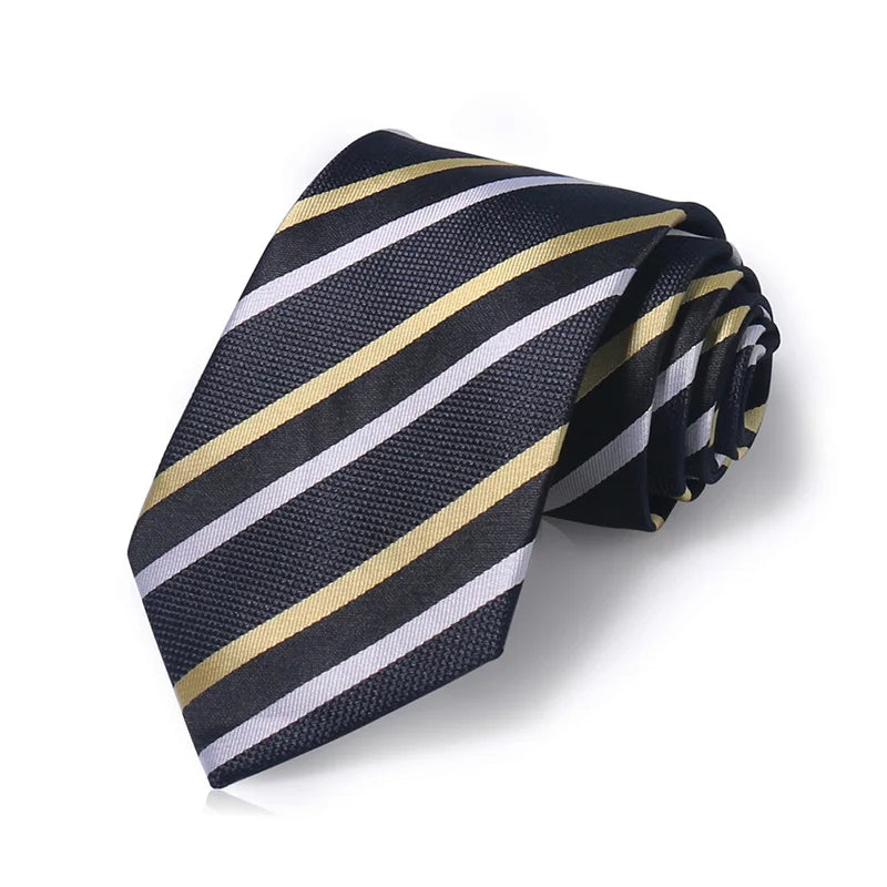 Cravate Huishi 8 cm à pois pour homme, slim, tendance, en polyester et microfibre, à carreaux, pour mariage