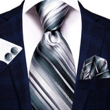 Cravate de mariage en soie à motif cachemire orange et argent pour homme, style créateur, avec boutons de manchette, style tendance, pour soirées d'affaires, livraison directe