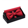 Ensemble de nœuds papillon solides de différentes tailles, haut et bas, nœud papillon uni pour homme, mouchoir, boutons de manchette, coffret cadeau pour hommes, cravates de mode de mariage
