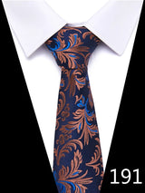 Cravate homme 7,5 cm, style nouveau, bleu, vert et orange, motif cachemire, motif floral, pour mariage, travail