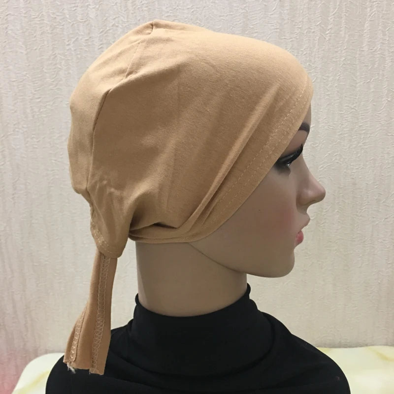 Hijab musulman en coton à couverture complète, couvre-chef islamique, chapeau sous-foulard, bonnet en os, foulards turcs, couvre-chef musulman
