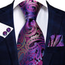 Cravate de mariage en soie à motif cachemire orange et argent pour homme, style créateur, avec boutons de manchette, style tendance, pour soirées d'affaires, livraison directe
