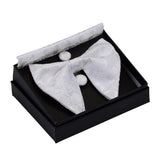GUSLESON Ensemble de boutons de manchette et pochette pour homme, motif cachemire, bleu, rouge et jaune, avec boîte cadeau, cravate de mariage en soie pour homme
