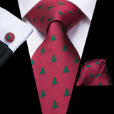 Hi-Tie Coffret cadeau cravate homme vin rouge bordeaux cachemire soie mariage cravate pour homme design tendance qualité mouchoir boutons de manchette livraison directe