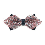 Nœud papillon rose diamant pour homme, nœud papillon strass, accessoire de mariage tendance