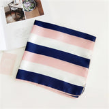 Women Striped Square Scarf Imitated Silk Scarves Leopard Stewardess Hostess Ladies Office Neckerchief Foulard Bandana 50*50cm