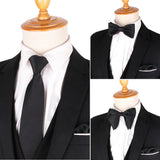 Cravate étroite noire pour hommes et femmes, cravate en polyester à fermeture éclair, cravate classique pour mariage, cravate fine pour hommes d'affaires
