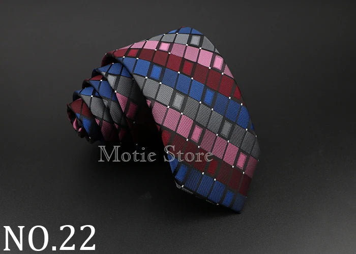 Cravate tissée jacquard pour homme, classique, à carreaux, rayée, en polyester, tendance, pour mariage, affaires, fête, costume, robe, cadeau