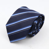 Nouvelle cravate classique à rayures et pois pour homme, jacquard, 7 cm, en polyester, étroite, slim, pour mariage, marié, affaires, costume, chemise, cadeau